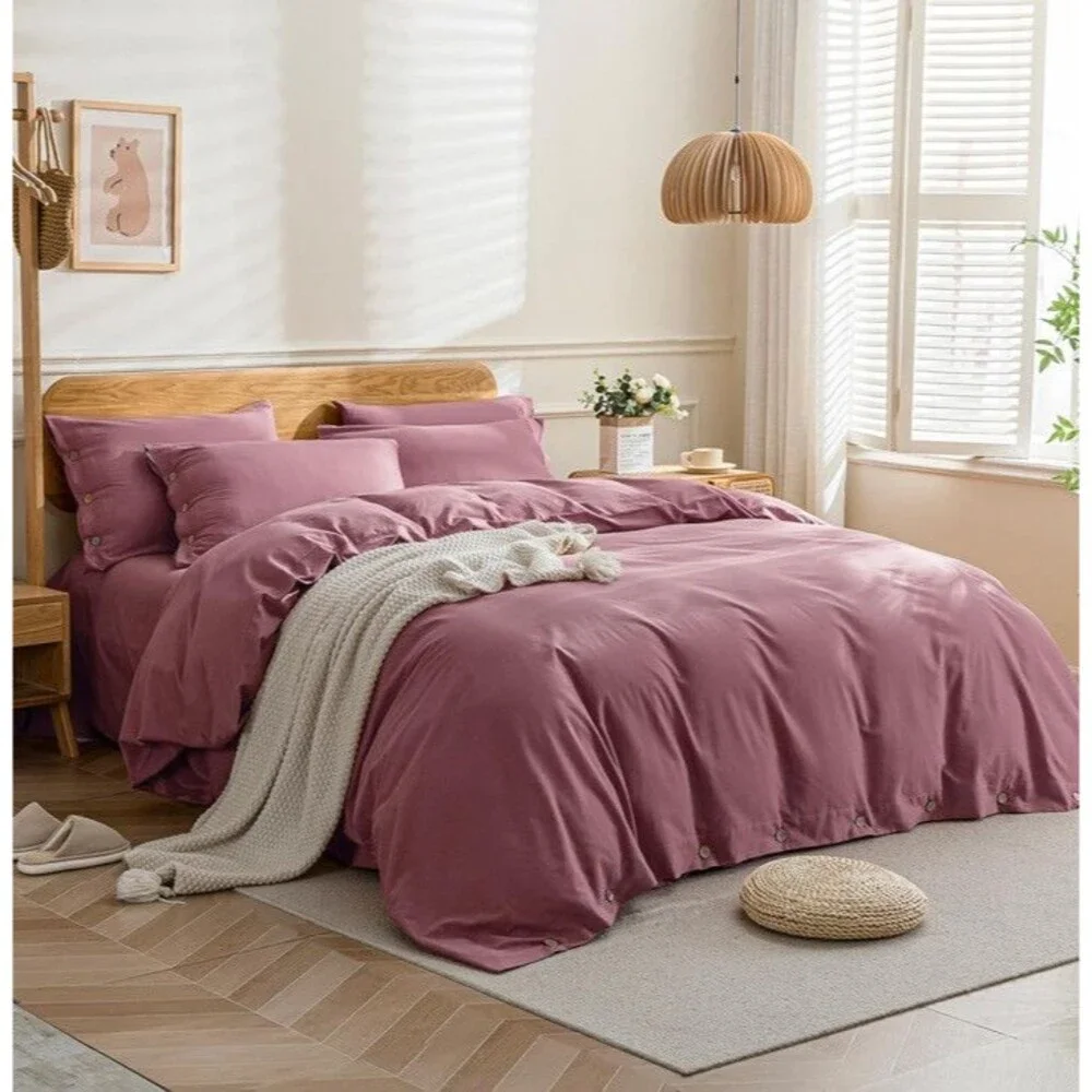 JELLYMONI California King Duvet Cover Set - 100% Washed Cotton Linen